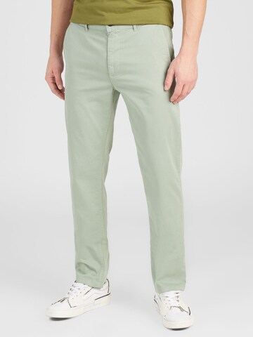 Coupe slim Pantalon chino BOSS en vert : devant