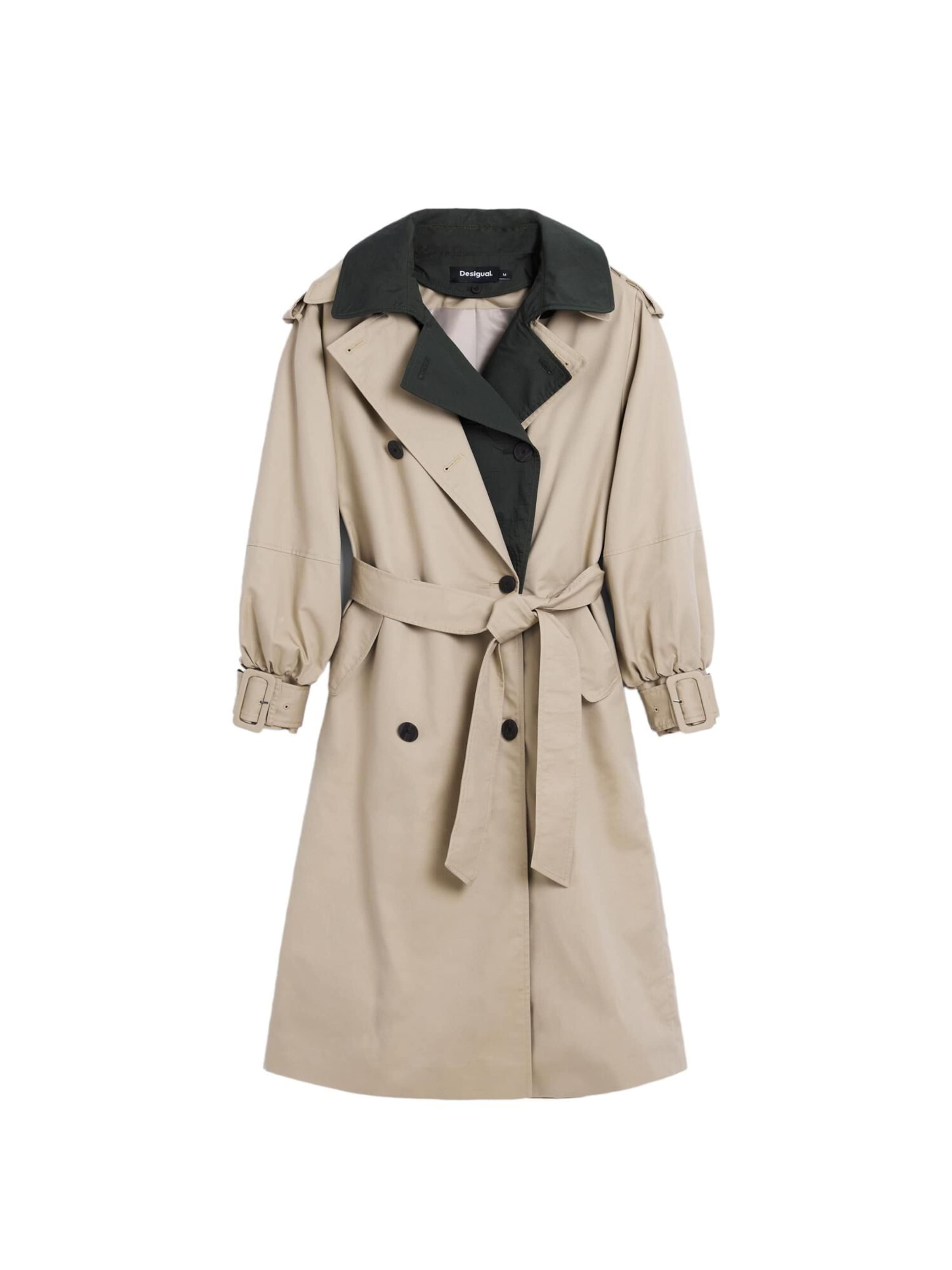 Palton de primăvară-toamnă de la Desigual pe bej: față