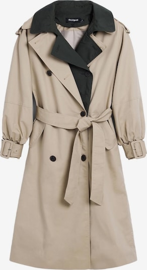 Desigual Starpsezonu mētelis, krāsa - bēšs / tumši zaļš, Preces skats