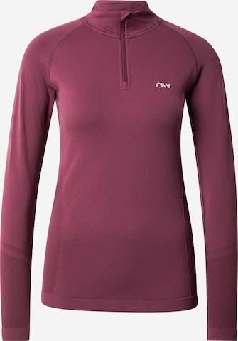 T-shirt fonctionnel 'Define' ICANIWILL en rouge : devant