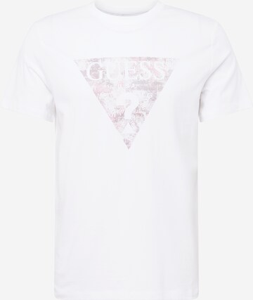 T-Shirt GUESS en blanc : devant