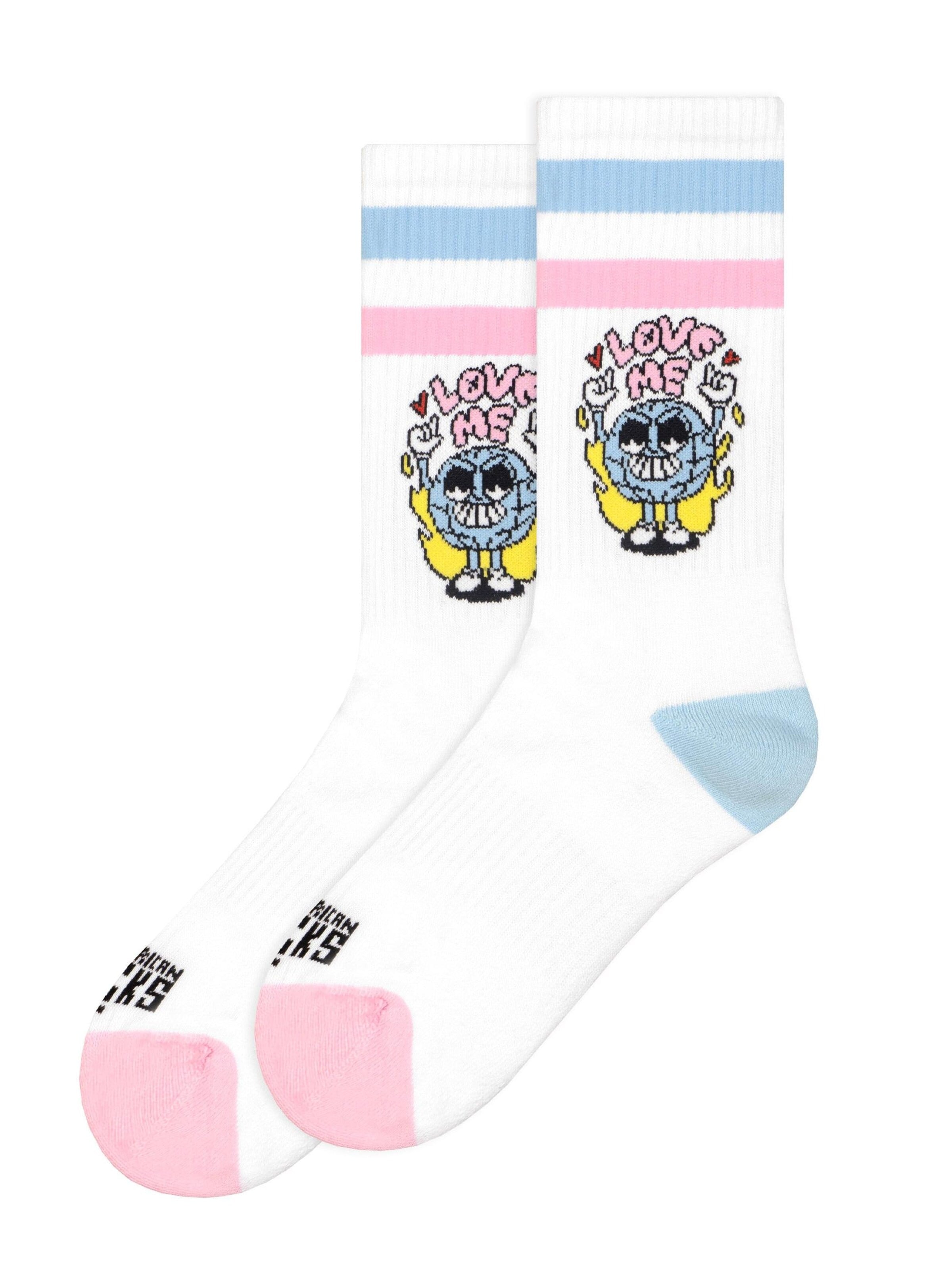 Chaussettes 'Earth Crush - Mid High' American Socks en blanc : devant