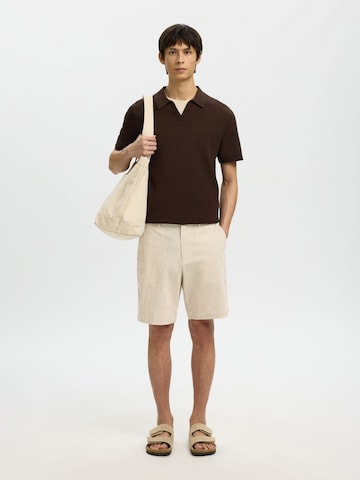 SELECTED Regular Broek 'SLHKarl' in Beige