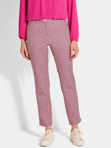 Coupe slim Pantalon 'Louisa' Goldner en rose : devant