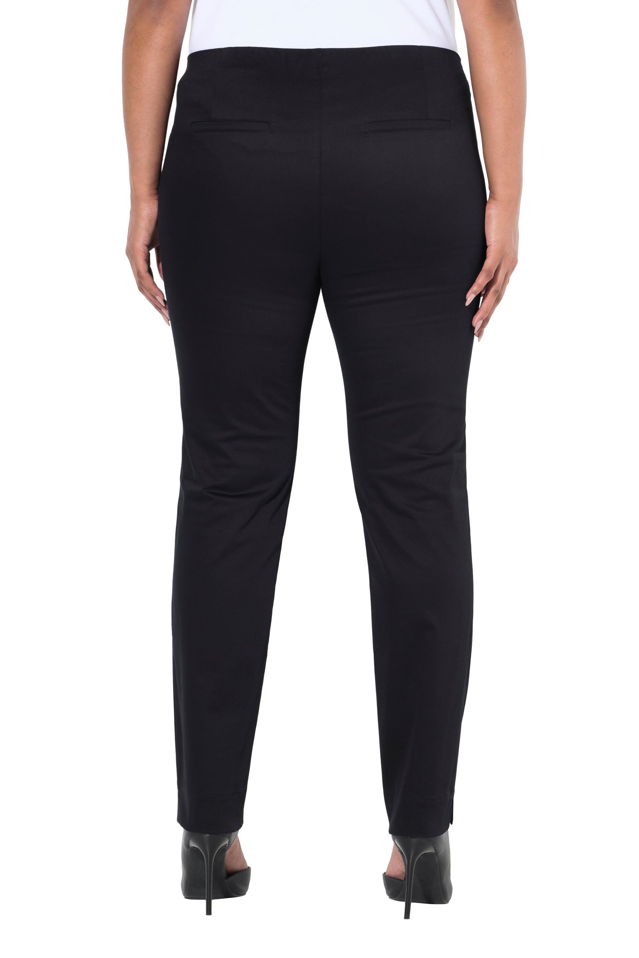 Ulla Popken Slimfit Chinohose in Schwarz