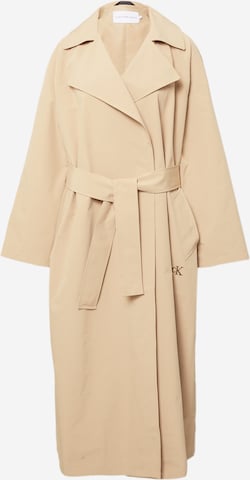 Calvin Klein Jeans Between-Seasons Coat in Beige: front