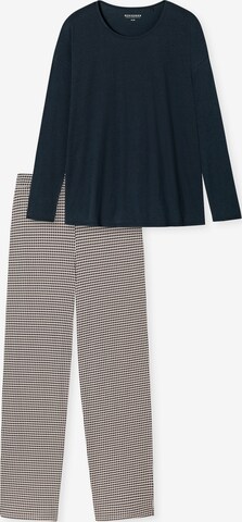 SCHIESSER Pyjama ' Flared Fit ' in Blauw: voorkant