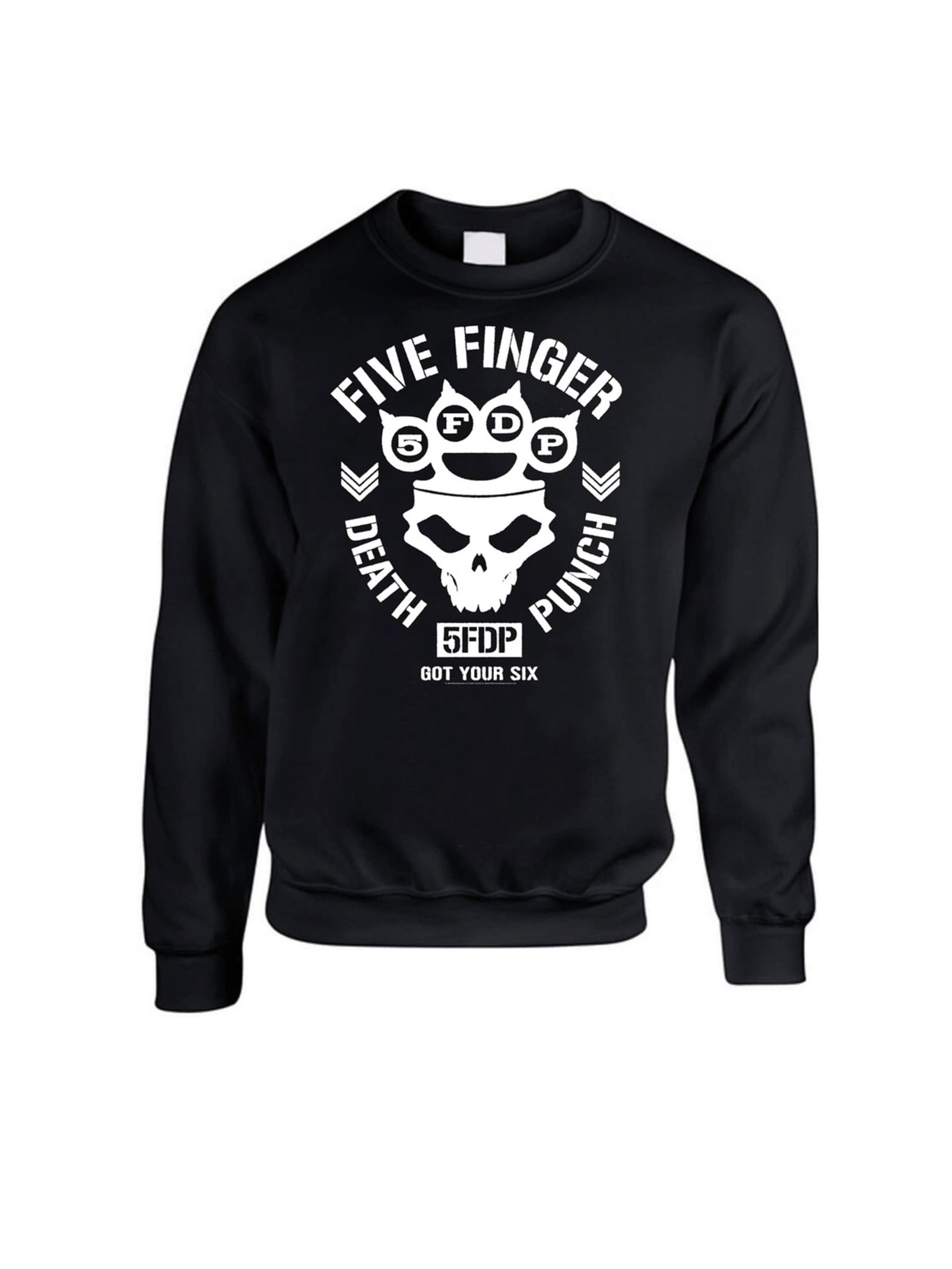 Five Finger Death Punch Sweatshirt 'Five Finger Death Punch Army  Sweatshirt Sweatshirt' in Black: front