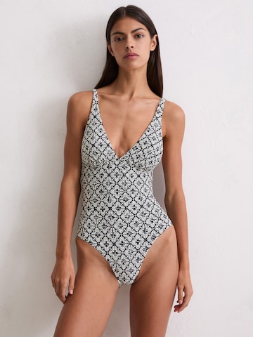 Marc O'Polo - Traje de baño ' Geo Capsule ' en negro: frente