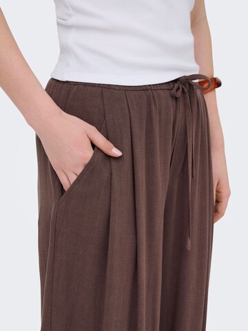ONLY Wide leg Broek 'ONLSiesta' in Bruin