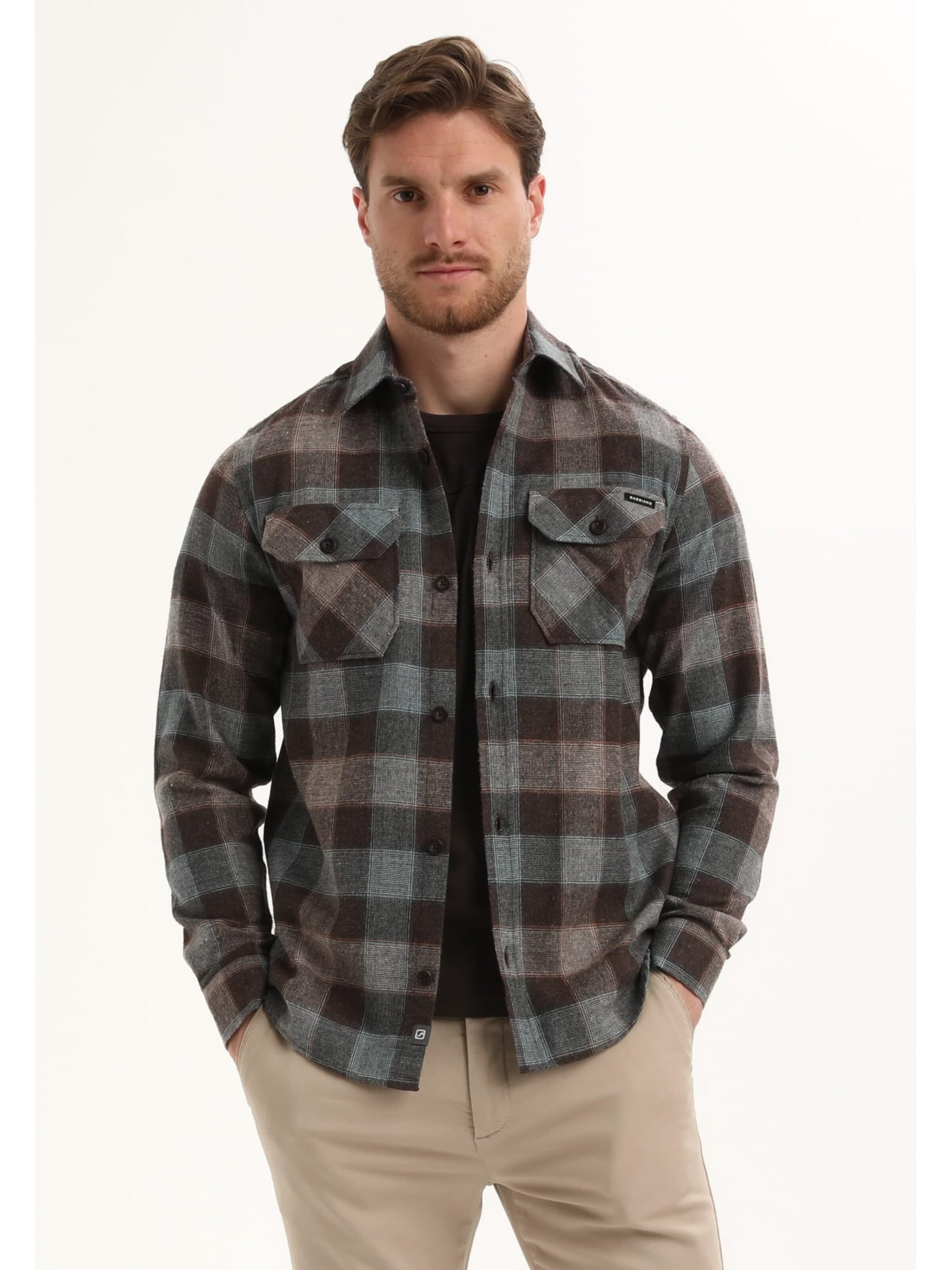 Gabbiano Comfort fit Overhemd in Bruin: voorkant