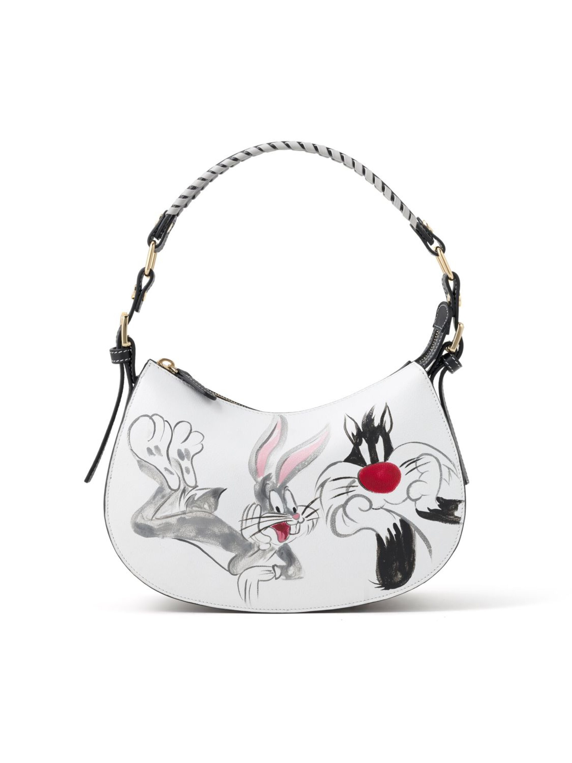 Braccialini - Bolso de hombro 'Ginevra Looney Tunes' en blanco: frente