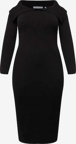 NU-IN Plus Úpletové šaty – černá: přední strana
