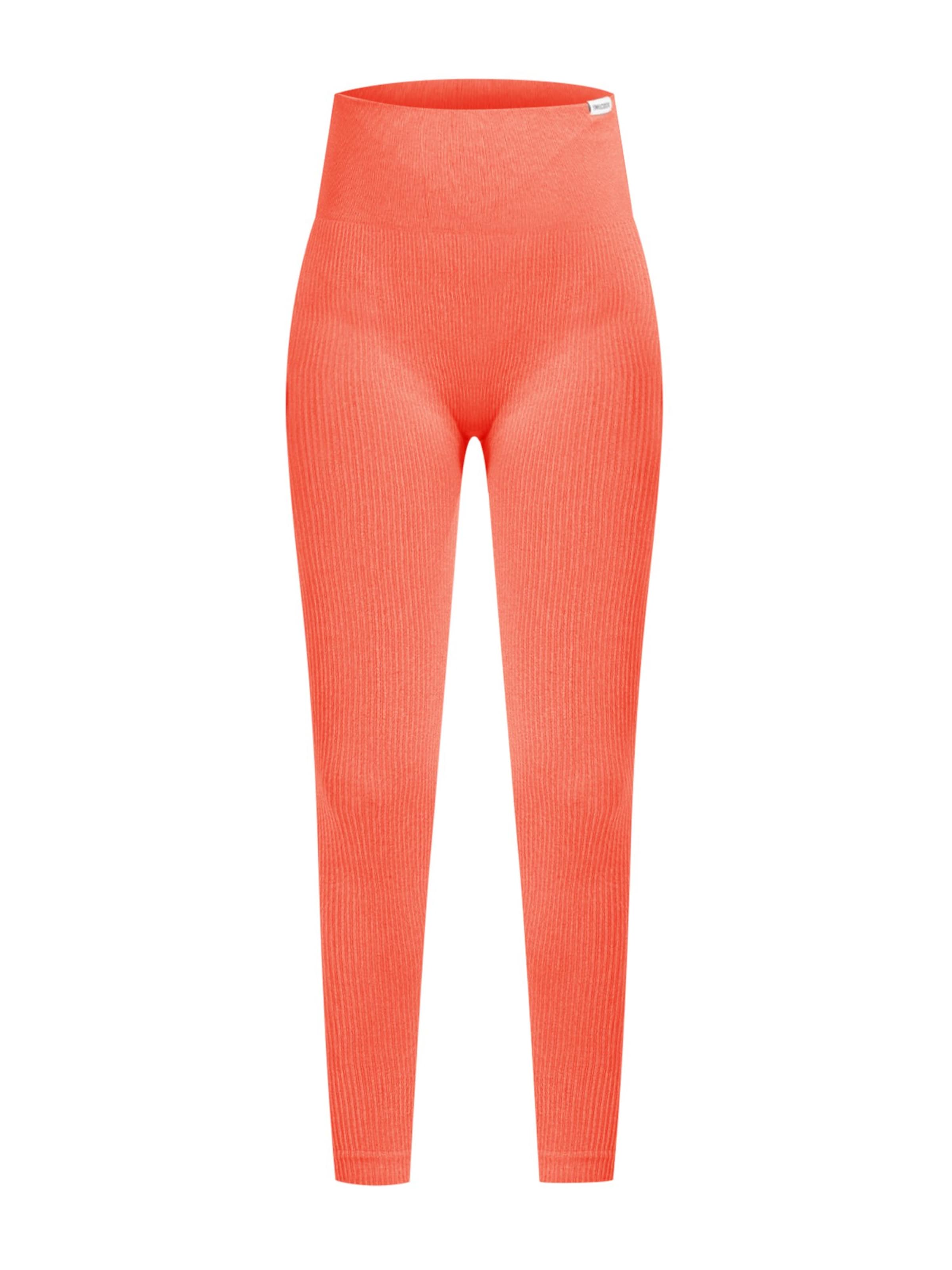 Smilodox Skinny Amaze Ripp Compressive Leggings in Orange: Vorderseite