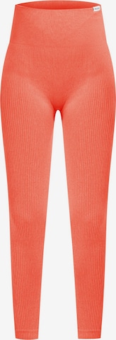Smilodox Skinny Workout Pants in Orange: front