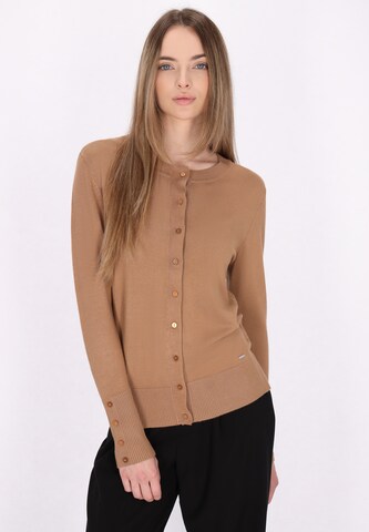 DreiMaster Klassik Knit Cardigan in Brown: front