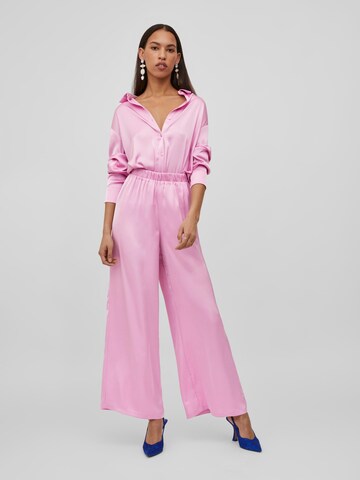 VILA Wide leg Trousers 'Clair' in Pink
