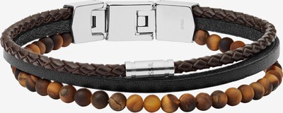 FOSSIL Armband in cognac / dunkelbraun / schwarz / silber, Produktansicht