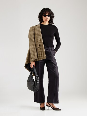 Wide leg Pantaloni con piega frontale di & Other Stories in nero