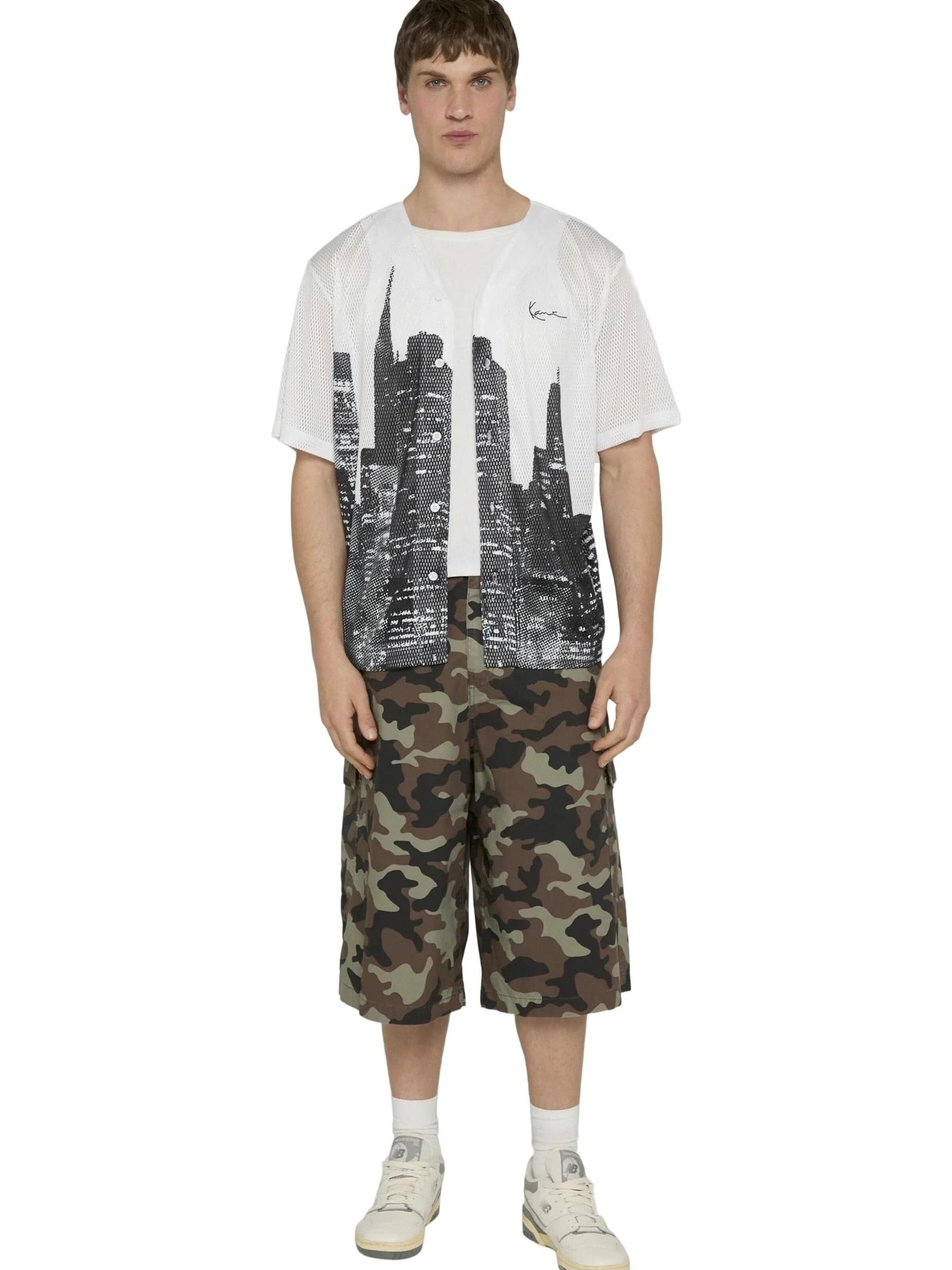 Karl Kani - Camiseta 'Camisa karl kani blanca signature mesh baseball shirt' en blanco