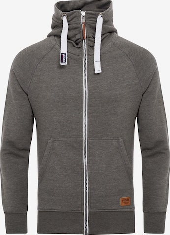 yazubi Zip-Up Hoodie 'Jacob' in Grey: front