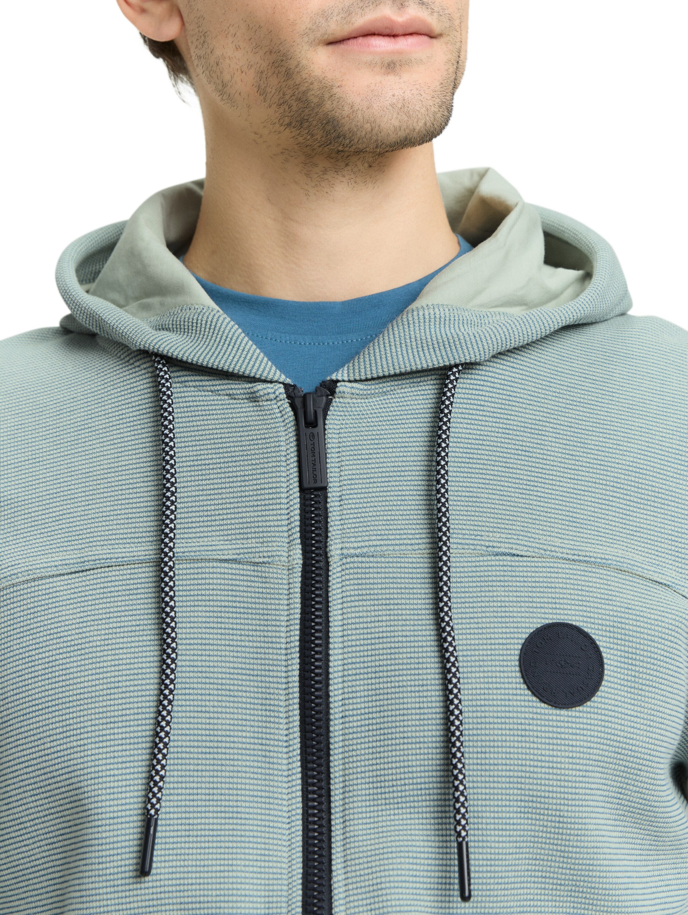 TOM TAILOR Sweatjacke in Grün