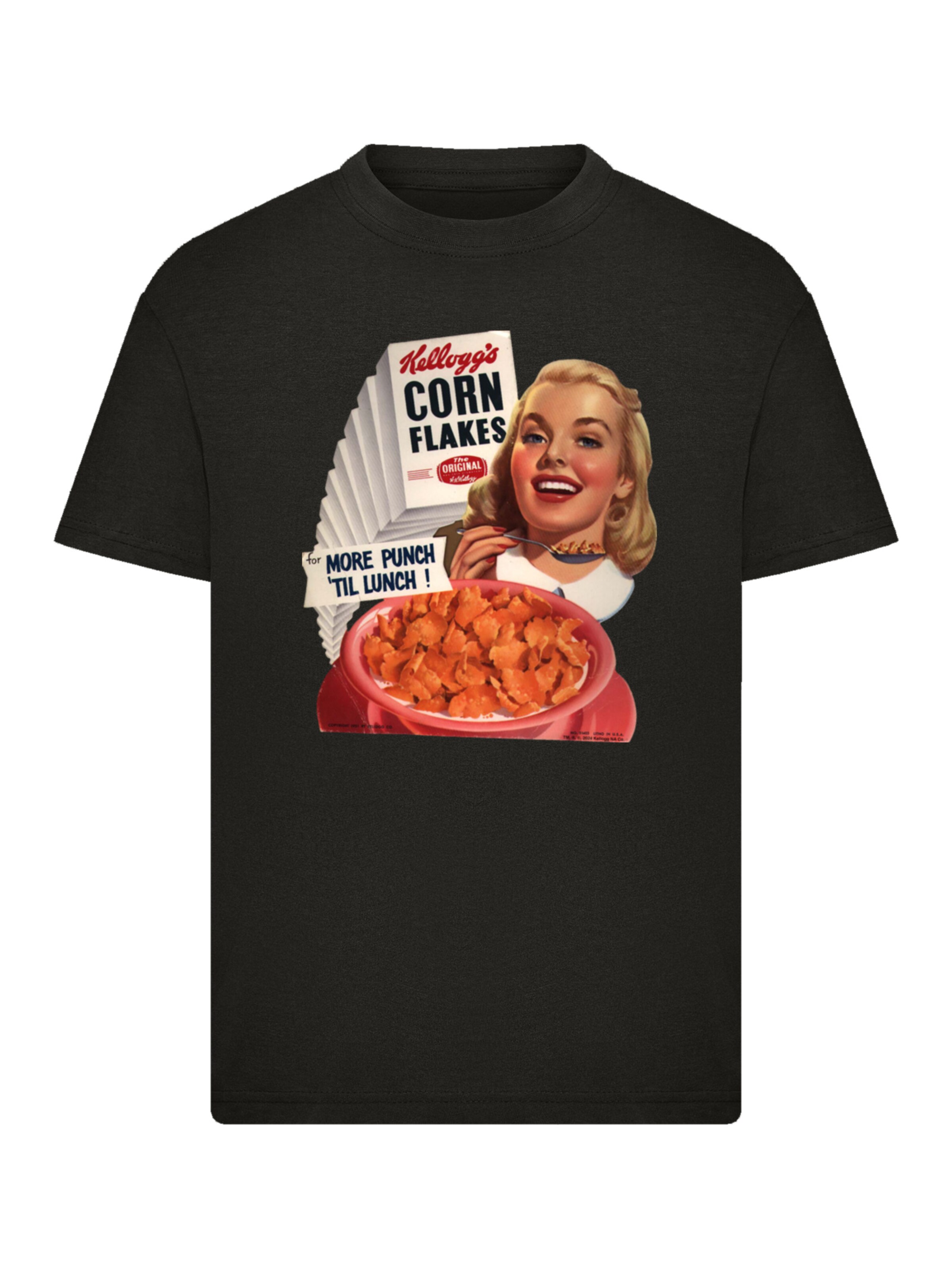 T-Shirt 'Kellogg's Corn Flakes Cereal 1950's' F4NT4STIC en noir : devant