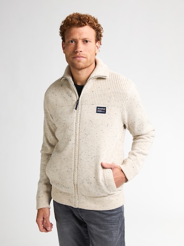 Petrol Industries Knit Cardigan in Beige: front