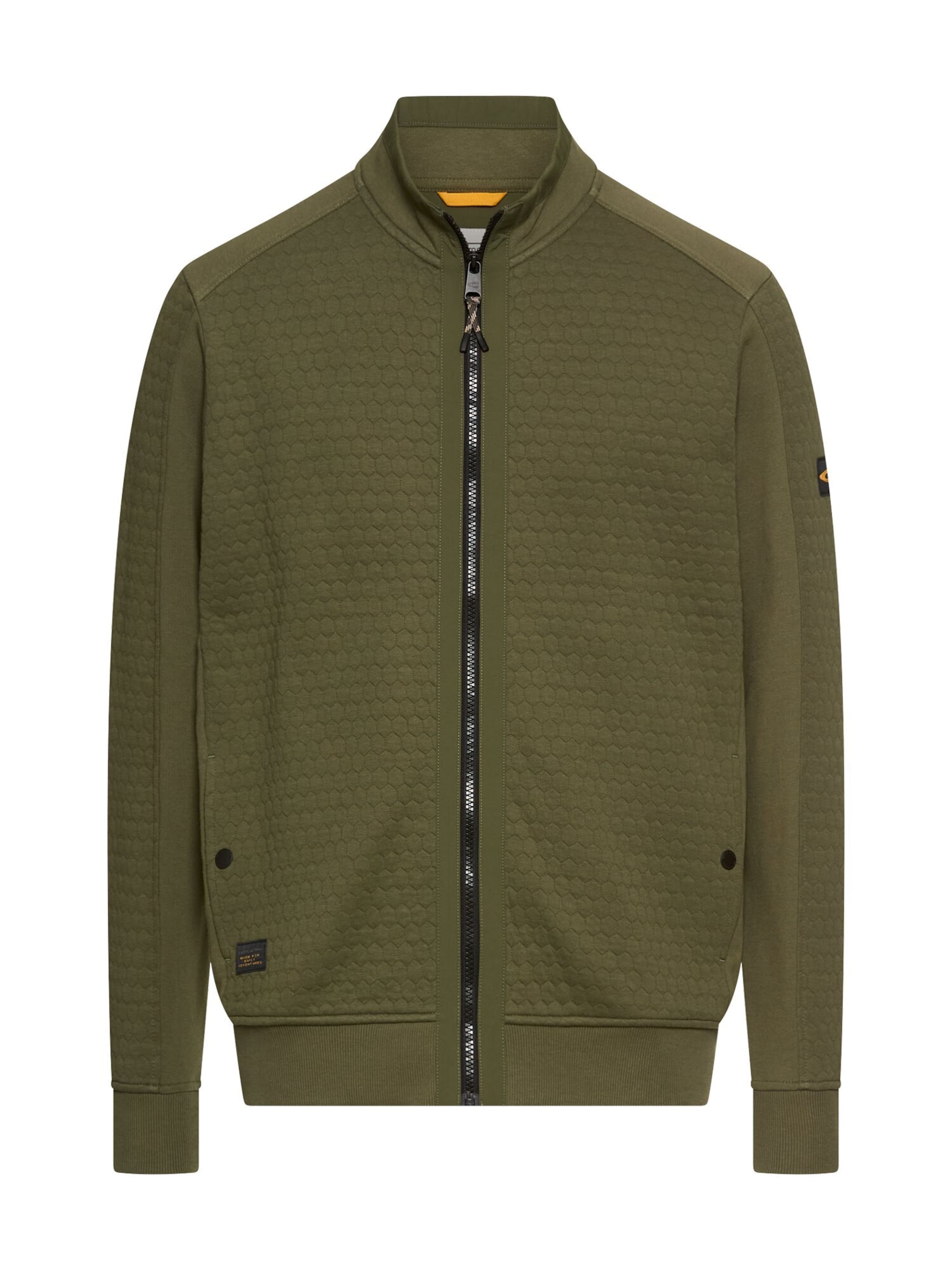 CAMEL ACTIVE Sweatjacke aus Baumwollmix in Grün: Vorderseite