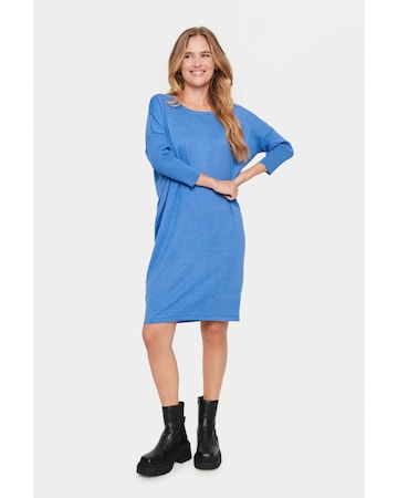 SAINT TROPEZ Úpletové šaty 'Mila' – modrá
