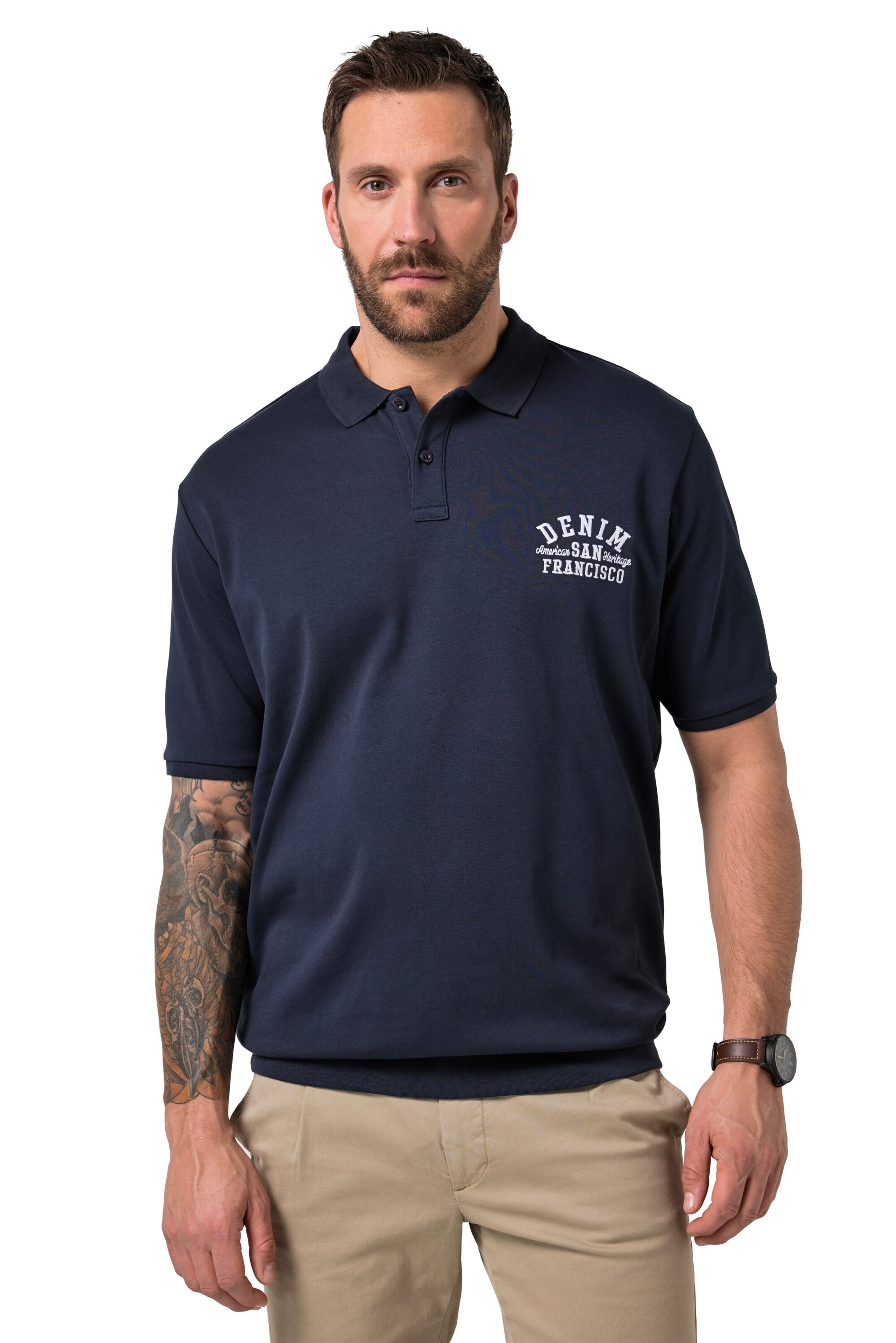 JP1880 Shirt in Blauw: voorkant