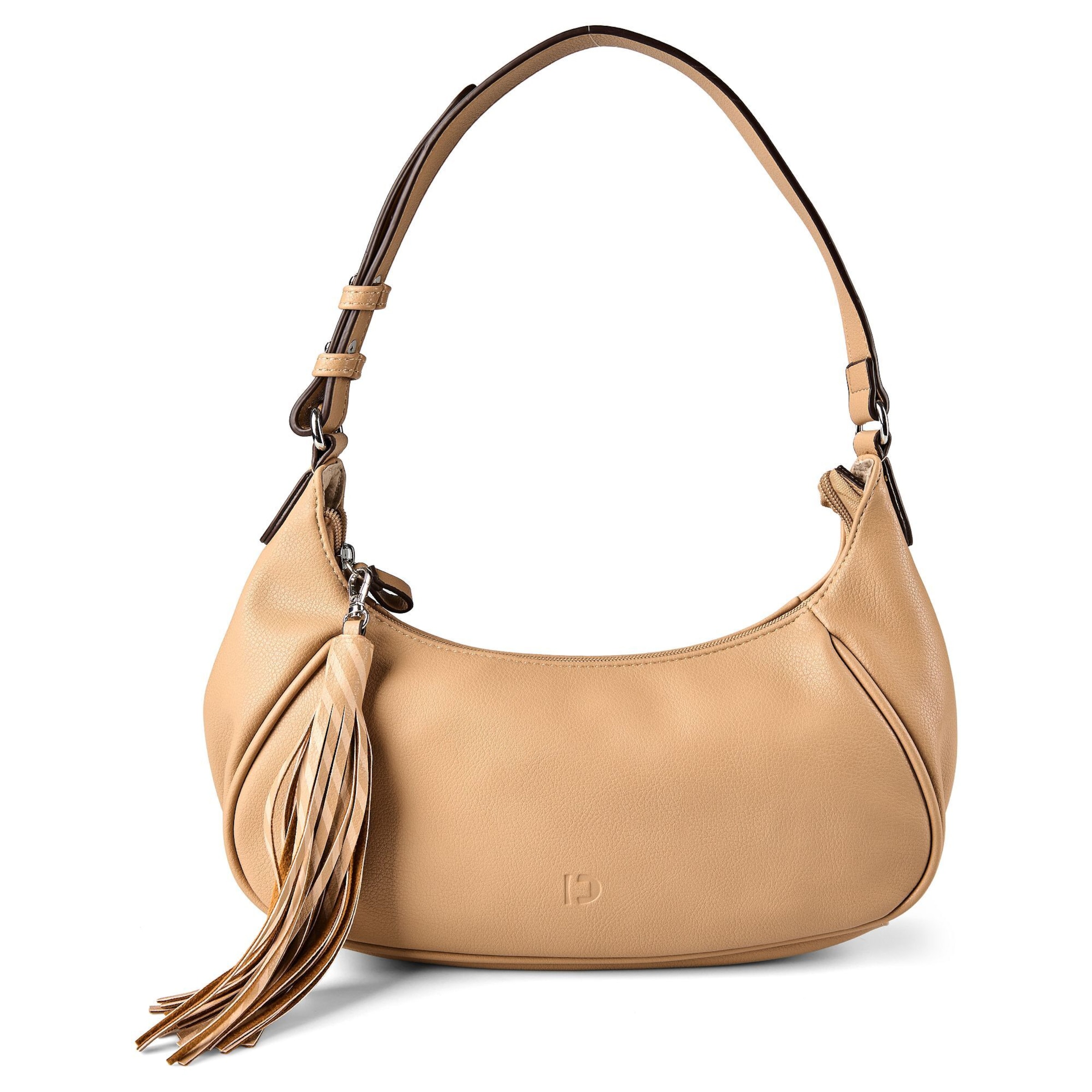 TOM TAILOR DENIM Schoudertas 'Abella' in Beige: voorkant