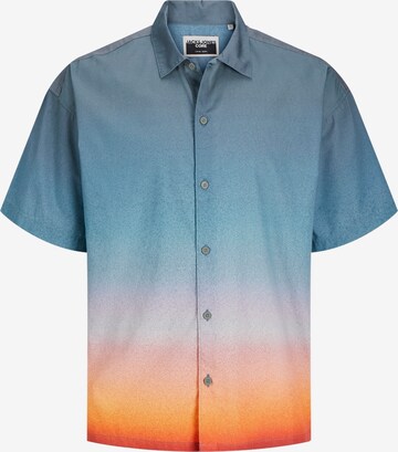JACK & JONES Button Up Shirt 'Jcobloom' in Blue: front