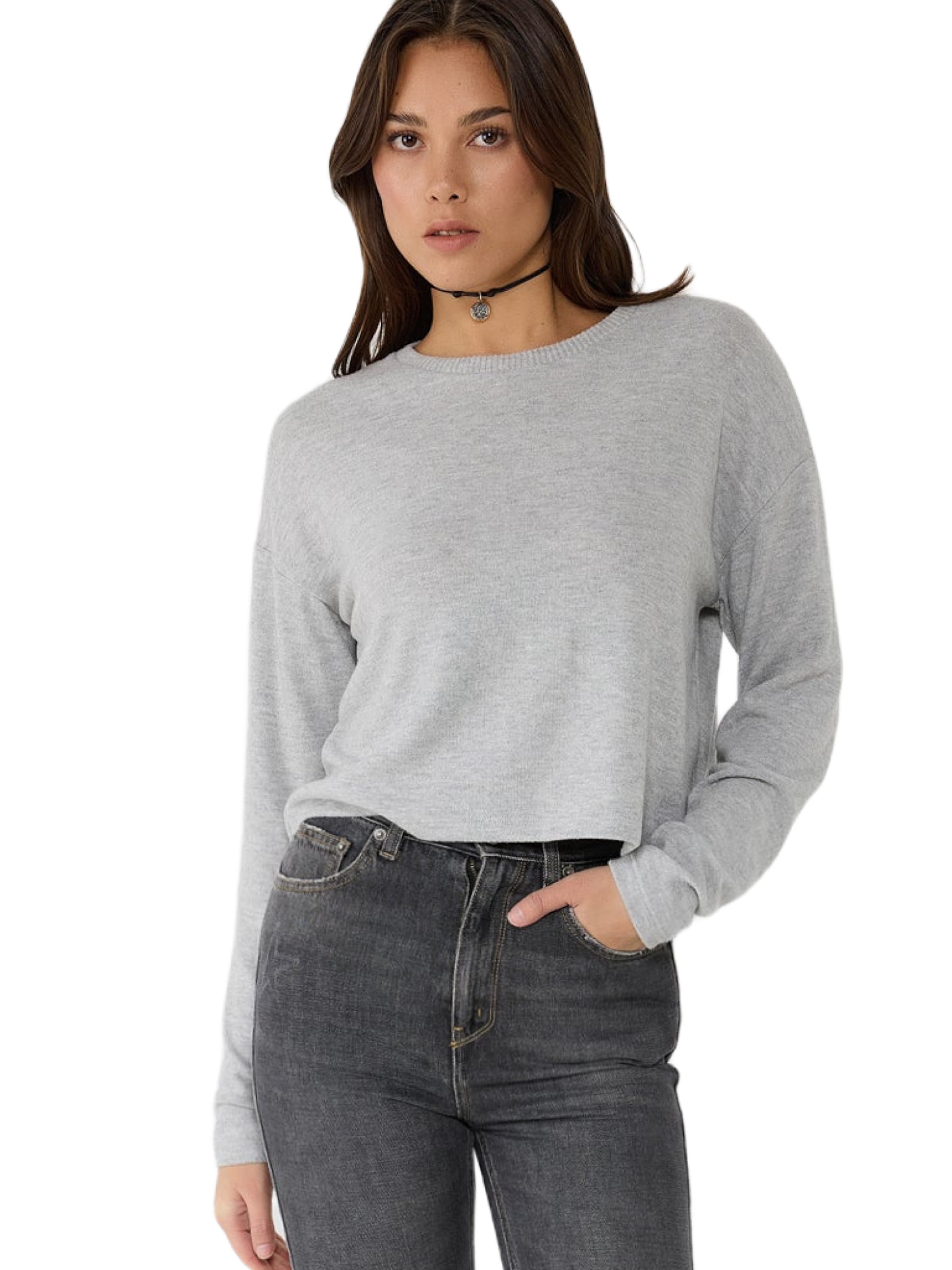 No Matter What Pullover in Grau: Vorderseite