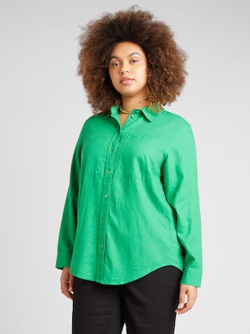 ONLY Carmakoma Blouse 'CARO' in Groen: voorkant