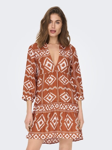 ONLY Shirt dress 'Ally Athena' in Brown: front