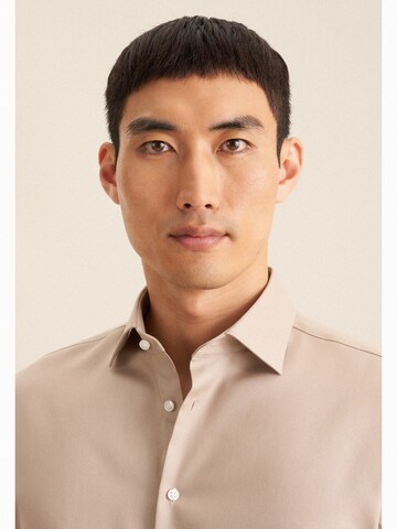 SEIDENSTICKER Slim fit Business shirt in Beige