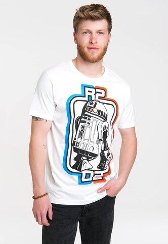 LOGOSHIRT T-Shirt "R2D2" in Weiß: predná strana