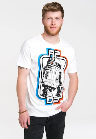 LOGOSHIRT T-Shirt "R2D2" in Weiß: predná strana