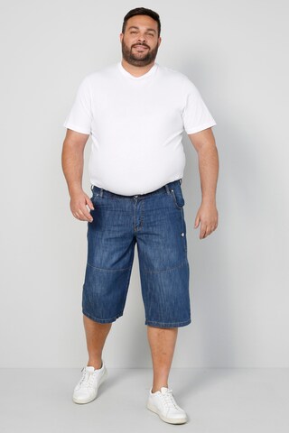 Men Plus Regular Pants in Blue: front