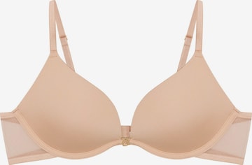 Reggiseno 'Push-up-BH Nuts, Plunge-Dekolleté, glatte Cups' di ESOTIQ in beige: frontale