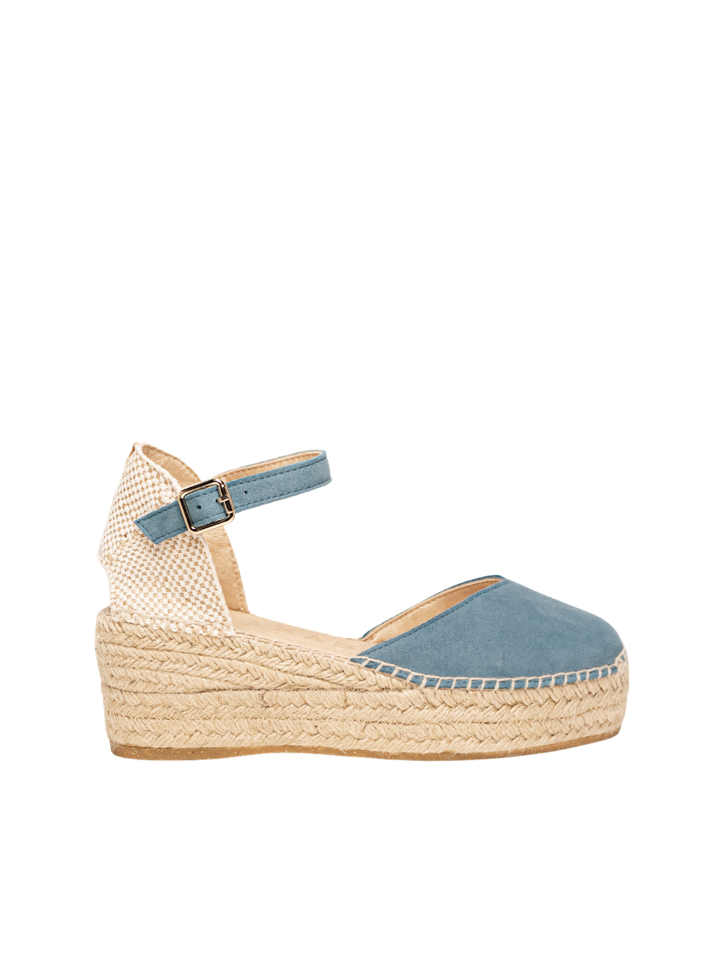 Sandalo con cinturino 'Alpargata Cuña 6 cm' di Alhamas in blu: frontale