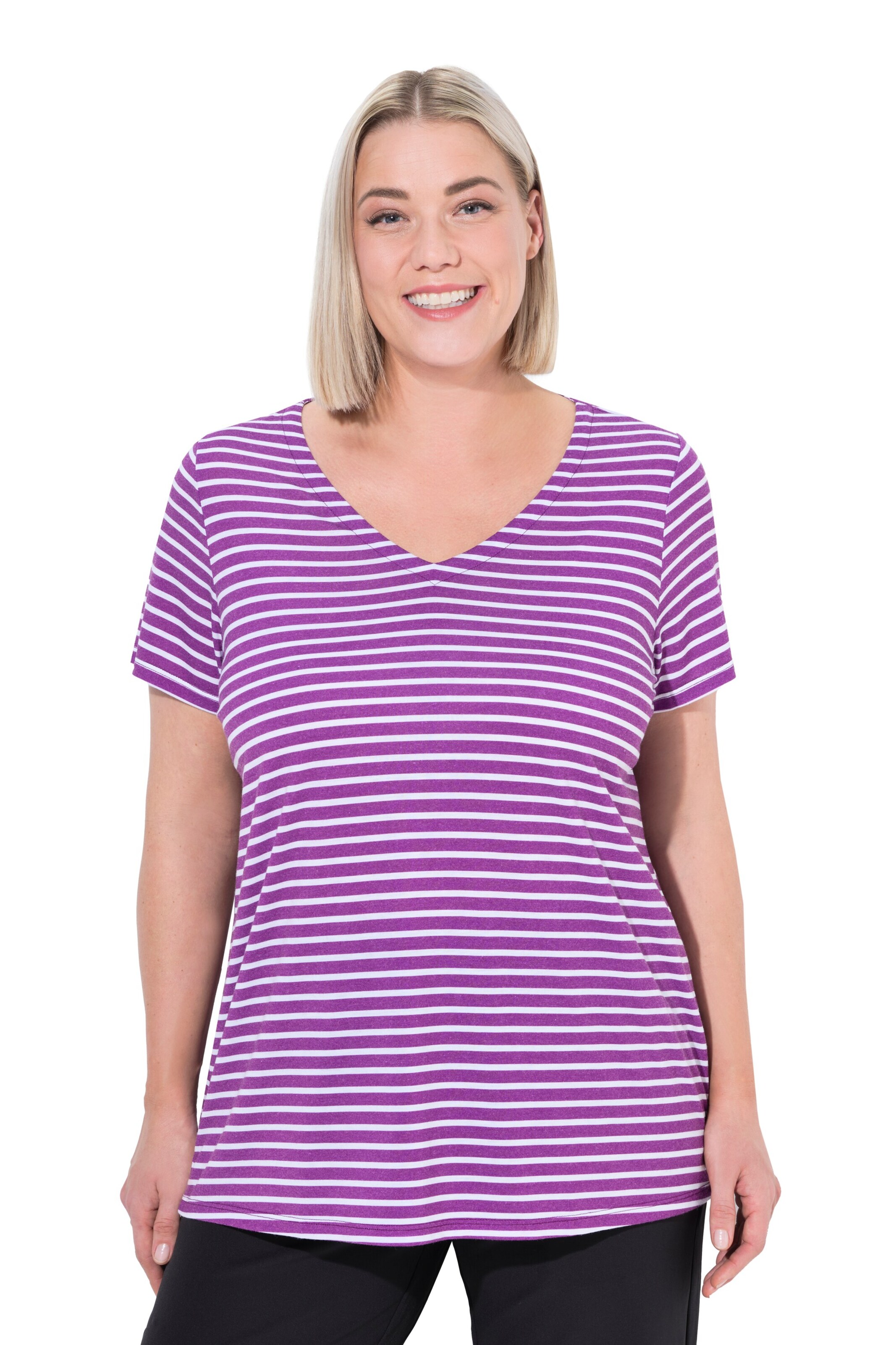 Ulla Popken versizeshirt in Lila: Vorderseite