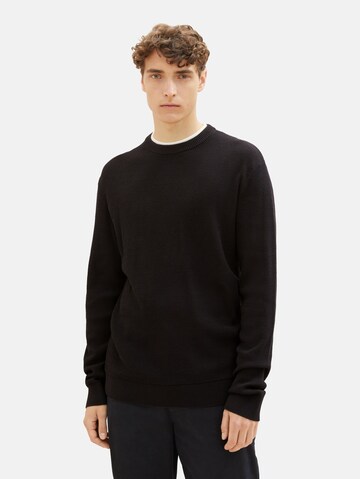 TOM TAILOR DENIM Sweater in Black: front