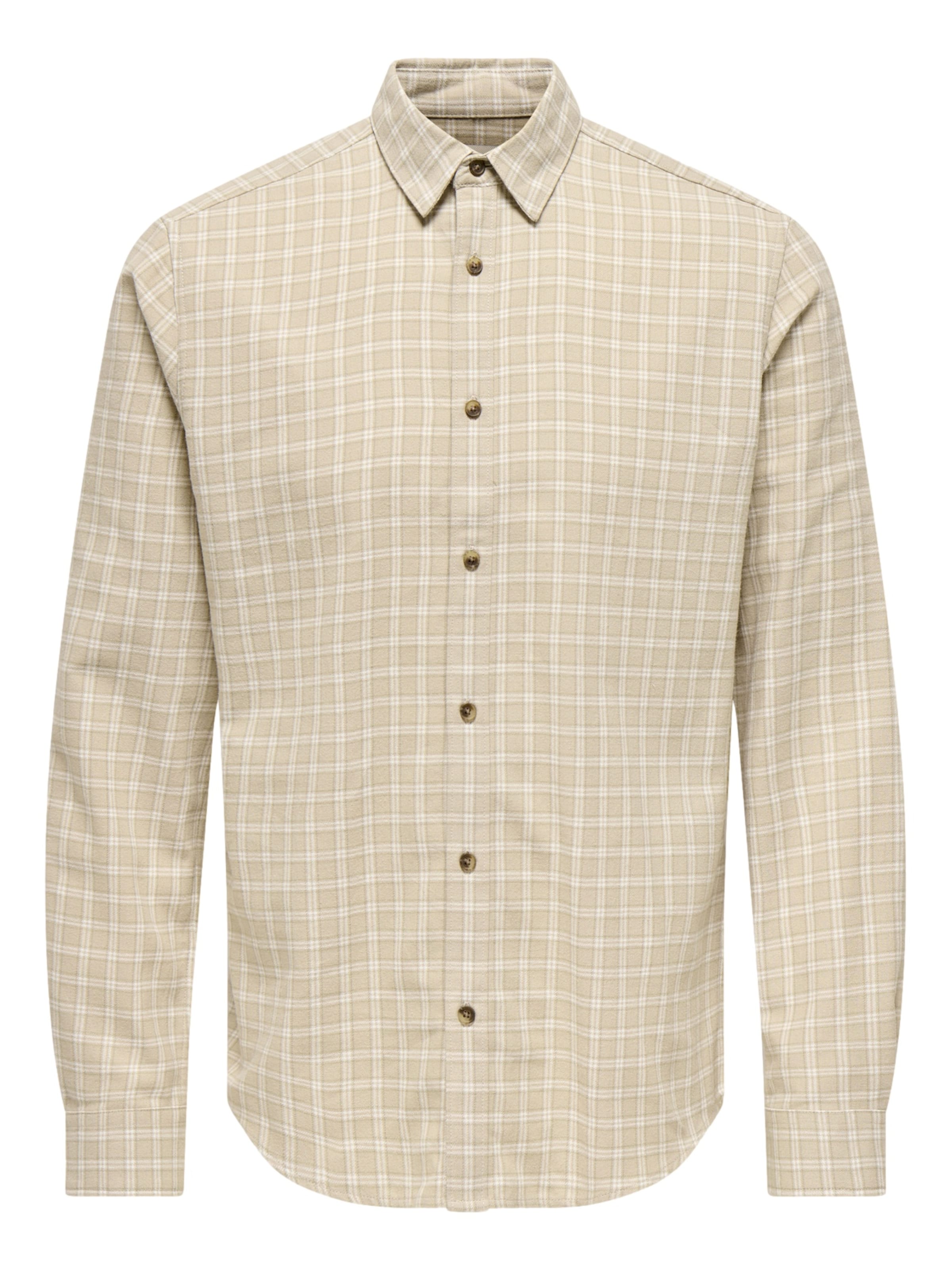 Slim fit Camicia 'ONSGudmund' di Only & Sons in beige: frontale