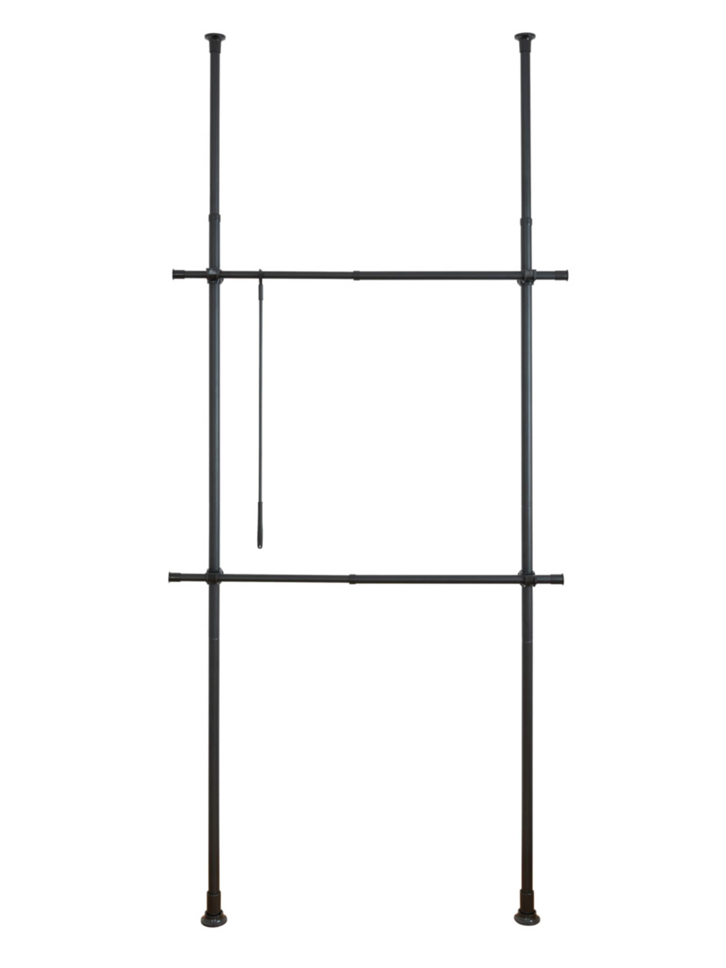 Wenko Teleskop-Garderobensystem 'Herkules' in Schwarz: Vorderseite