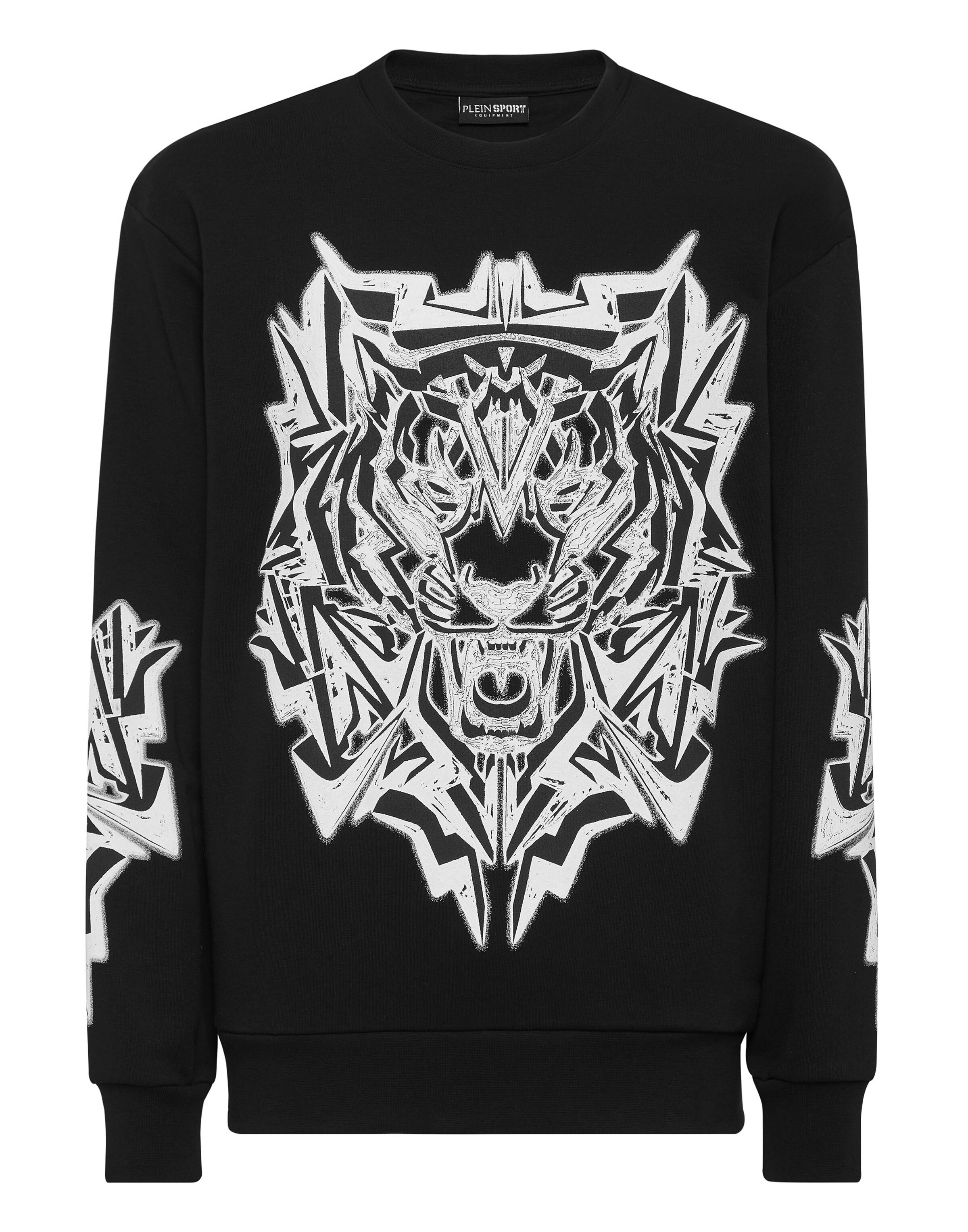Plein Sport Sweatshirt 'Tiger' in Zwart: voorkant