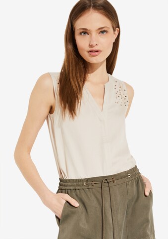 COMMA Slim fit Blouse in Beige: front