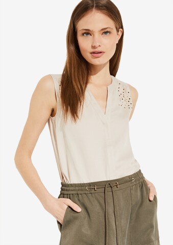 COMMA Slimfit Bluse in Beige: predná strana