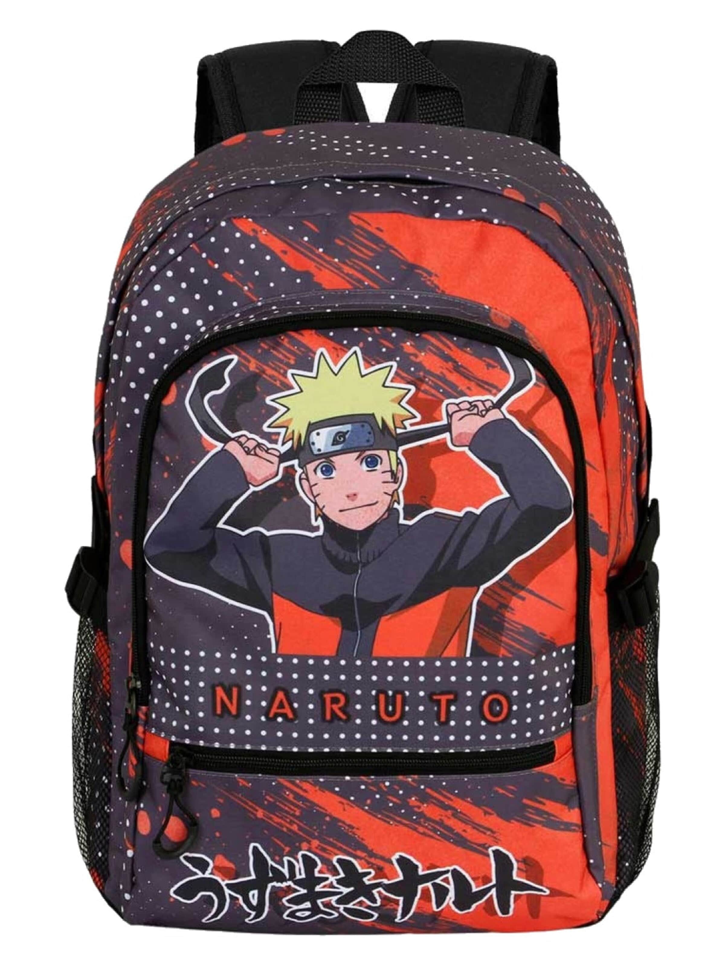 Naruto Rugzak 'Naruto Rugzak Hachimaki 3 Vakken Laptopvak / Tabletvak Hoogte 44cm' in Rood: voorkant